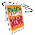thumbnail image 2 of Chicken Nachos Here (24" X 36") Standard A-Frame Signicade, Includes Decal Applied To Stand, 2 of 4