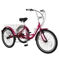 thumbnail image 3 of MOPHOTO 20" Adult Tricycle Bike 3 Wheeler Bicycle 7 Speed Portable Tricycle,Rose-red, 3 of 13
