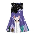 thumbnail image 4 of FOR U DESIGNS Alpaca Tank Sundress for Kids Girl 11-12 Years Old Fashion A Line Knee Length Dress Breathable High Waistline Swing Twirl Dresses Cute Tank Party Dress, 4 of 6