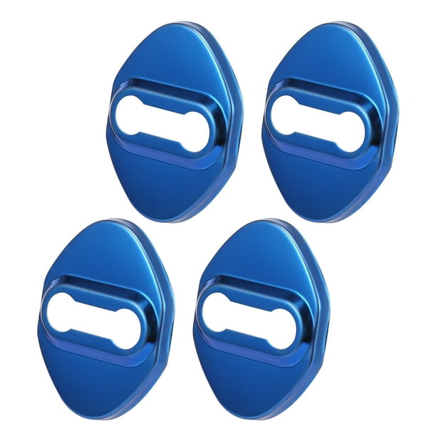 4 Piezas Para Coche Puerta Cerradura Pestillos Cubierta Protector Tapa Inoxidable Acero Azul