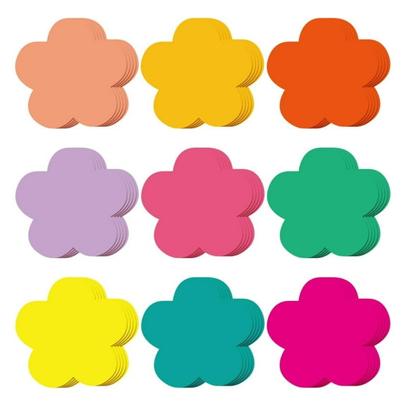 KONTONTY 108pcs Multi-Color Flower Paper Cutouts Classroom Bulletin Board Decorations Diy Crafts And Party School Decor