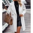 thumbnail image 4 of Women Winter Overcoat, Double Breasted Winter Coat Side Pockets Long Sleeves Pure Color  For Daily Life, 4 of 6