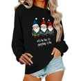 thumbnail image 2 of Xdegoge Christmas Sweatshirts for Women Plus Size Crew Neck Long Sleeve Tops Xmas Tree Graphic Shirts Funny Cute Ugly Christmas Sweater for Women Ugly Christmas Sweat Shirt Women, Black L, 2 of 6