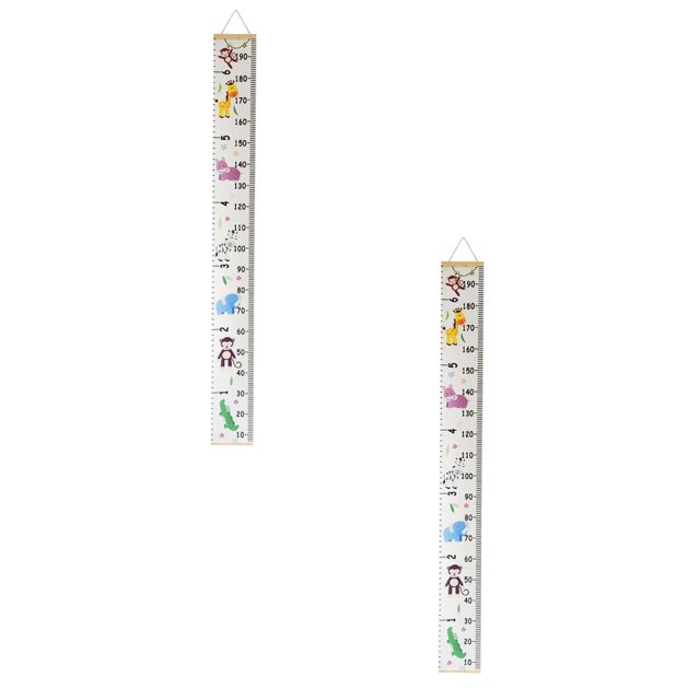 2Pack Growth Chart For Kids Canvas Height Chart Ruler Removable Hanging Wall Ruler Measurement Chart For Home Decoration Measuring Board Foldable Measuring Tools 200x20cm Home Tools