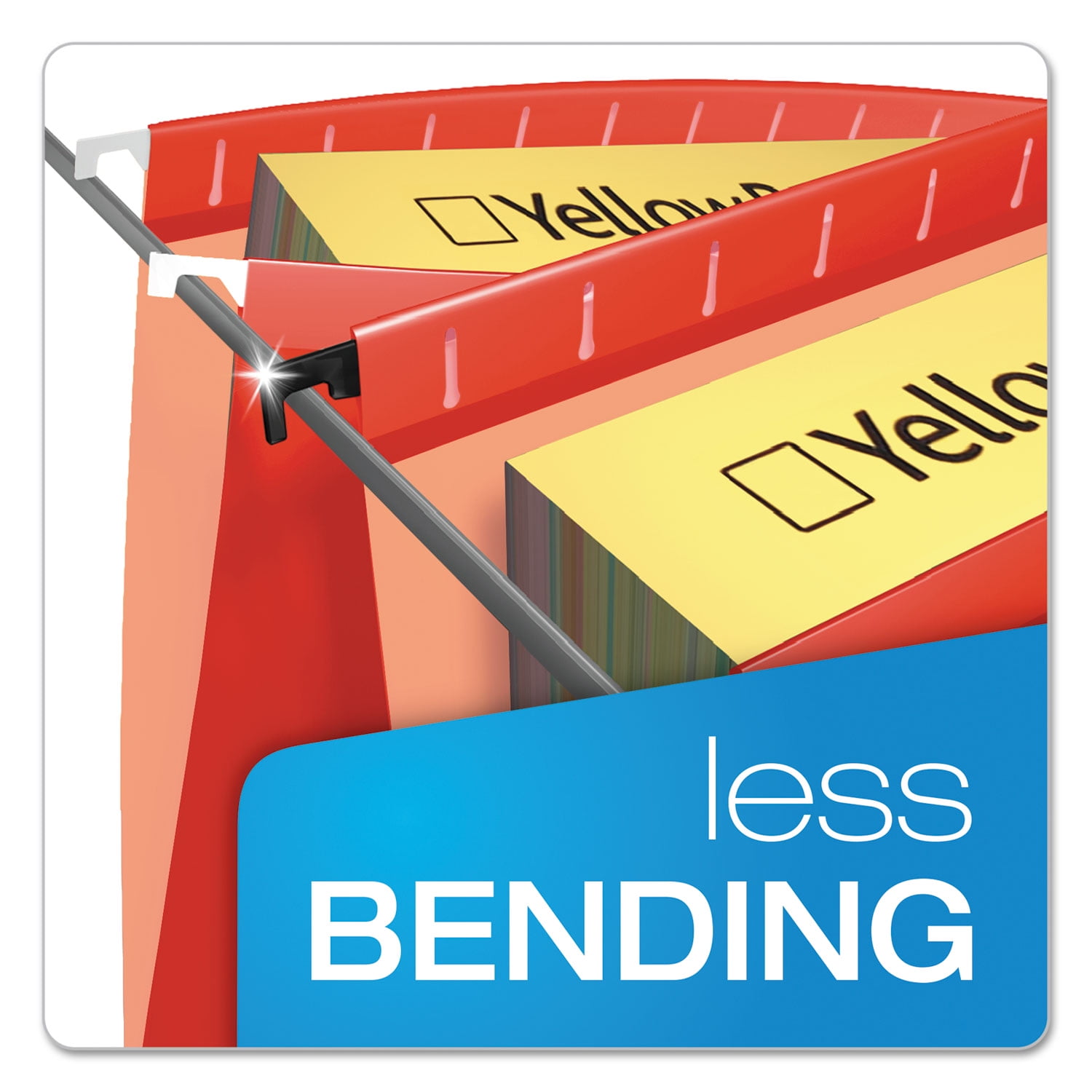 Pendaflex SureHook Hanging File Folder, Letter Size, 1/5 Cut Tabs, Red, Pack of 20