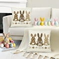 thumbnail image 2 of Easter Throw Pillow Covers Bunny Pillow Covers 20 x 20 Inch Set of 2 Easter Decoration Rabbit Cushion Case for Bedroom Sofa Couch Easter Holiday Festivals Home Decor White, 2 of 6
