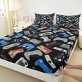thumbnail image 3 of jejeloiu Game Twin Sheet Sets,Colorful Gamepad Controller Twin Fitted Sheet,Player Gaming Flat Sheet For Boy,Microfiber Room Decor,3 Pieces, 3 of 7