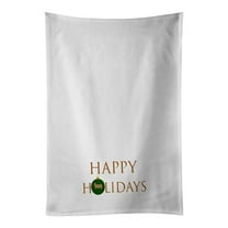 Sheep - Hampshire Down Sheep Happy Holidays White Kitchen Towel Set of 2 19 in x 28 in