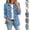Blue, variant on OIOLOYJM Womens Denim Jacket Ruffle Trim Vintage Long Sleeve Button Down Western Coat Collared Oversized Casual Outdoor Retro Jean Jackets