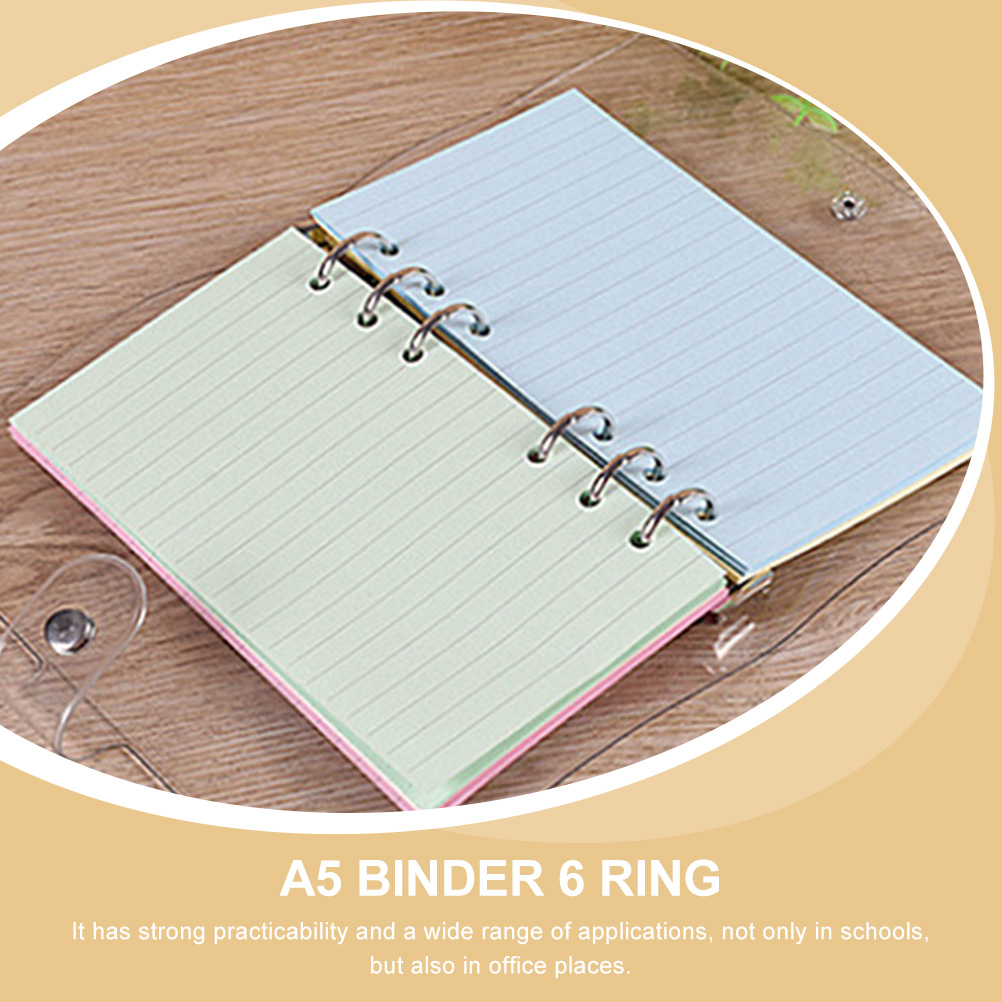 Raindrops 100 Pcs A5 Loose-Leaf Refill Paper for Notebooks, Travel-Friendly Colorful Writing Sheets