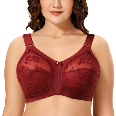 Women Minimizer Bra Comfort Wirefree Full Coverage Large Bust Non-Padded 36A