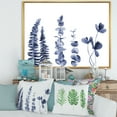 thumbnail image 2 of Designart 'Navy Blue Eucalyptus On White I' Traditional Framed Canvas Wall Art Print, 2 of 5