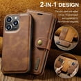 thumbnail image 4 of For iPhone 15 14Pro Max 13 12 11 Pro Max Plus XS X XR Deluxe removable magnetic wallet flip cover cell phone leather case, 4 of 5