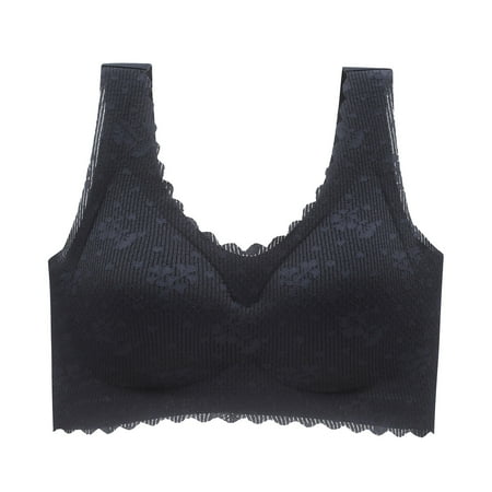 Plus Size Bras for Women Full Coverage Seamless Bra Feature V-Neck Balconette Bra Style W-930 Hook and Eye Closure Nursing Bra Black XL