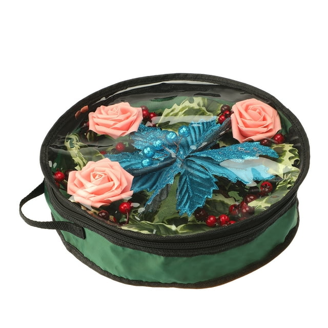 Garland Container Wreath Storage Bag Transparent Fold PVC 420D Nylon New Zipper Fashion Christmas Pendant,60CM