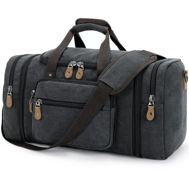 Bolsa de lona Gonex, 60 L, ampliable, para viajes, color gris oscuro