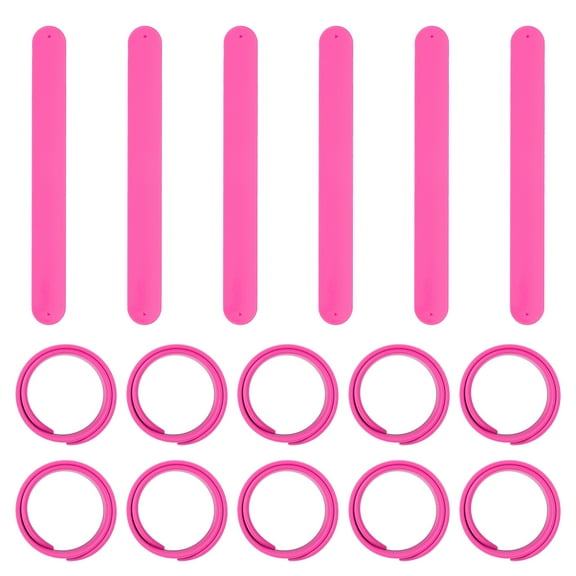 Slap Bracelets 8.5" x 1", 16 Pcs Silicone Slap Bracelet Bulk Blank Snap Band Soft Wristband for Party Favor DIY Gifts Classroom Birthday Crafts, Rose Red
