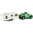thumbnail image 5 of Camioneta Remolque Remolque De Juguete Camper 2 En 1 Playset Rv Autocaravana Juguetes Para Niños Modelo De Coche Fundido A Presión Coches De Juguete De Metal Escala 1/36 Puertas Suv Luz Abierta Sonido, 5 of 5