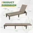 thumbnail image 7 of Devoko Set of 2 Outdoor Patio Chaise Lounge Chairs, Rattan Style, Multi-angle Adjustable Back, Light Brown, 7 of 7