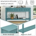 thumbnail image 5 of Console Table, Console Tables for Entryway with 4 Drawers and Open Storage Shelf, 60" Long Sofa Table in Solid Wood, Narrow Console Table for Living Room, Couch, Hallway, Foyer, Kitchen Counter, Green, 5 of 9