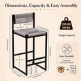 thumbnail image 6 of SESSLIFE Bar Chairs Set of 2, Counter Height Bar Chairs for Kitchen Counter, Paper Rope Weave Kitchen Chairs with Metal Legs, Bar Chairs for Restaurant, Coffee Shop, Gray, 6 of 8