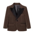 thumbnail image 4 of GiLiling Toddler Boy Velvet Formal Suit 5 Piece Outfit Dress Shirt Jacket Pants and Bowtie for Wedding Events (Coffee, 3-4 Years), 4 of 7