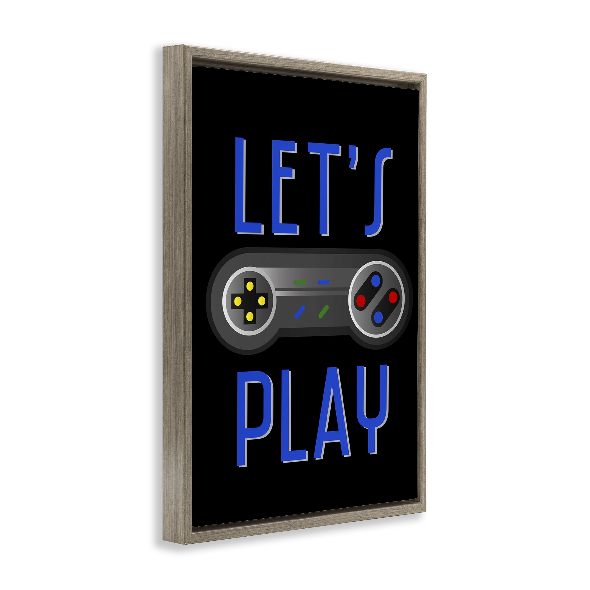 Stupell Industries Vintage Lets Play Games Typography Painting Brown Floater Framed Art Print Wall Art, 17 x 25