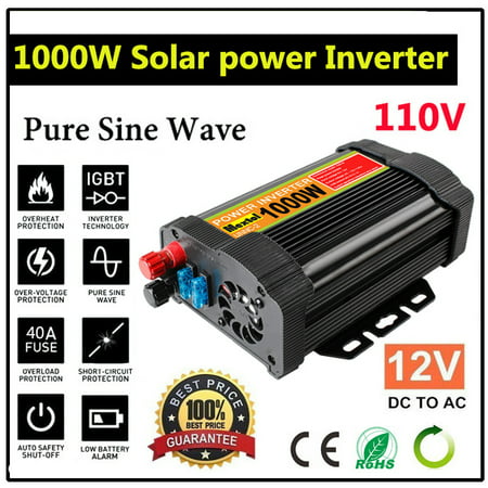 1000W/3000W/5000W/6000W Peak 12V DC To 110V AC Solar Power (Modified OR Pure) Sine Wave Inverter Converters Adapter Manual Switch Temperature Protection for Household Car (Best Pure Sine Wave Inverter For Rv)