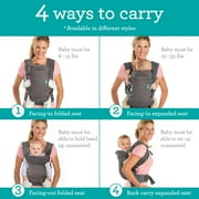 Infantino Flip 4-in-1 Convertible Baby Carrier, 4-Position, Unisex Baby, 8-32lbs, Plaid