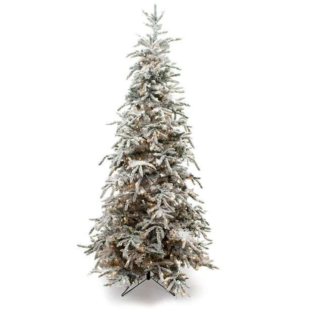 9' Flocked Balsam Prelit Christmas Tree