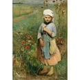 thumbnail image 2 of Ignác Ujváry 11x14 Black Ornate Wood Framed Double Matted Museum Art Print Titled: Shepherd Girl (1889), 2 of 5