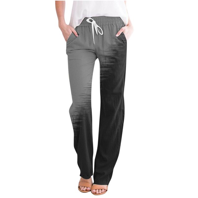 Mefallenssiah Mode Femme Décontractée Quotidienne Imprimée Ample Jambe Large Droite