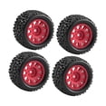 thumbnail image 2 of Milaget 4 Pcs 1/18 Roues et Pneus de Voiture RC Portables Faciles à Installer Durabilité Voiture RC Rouge, 2 of 9