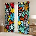 thumbnail image 2 of jejeloiu Rustic Flowers Black Out Curtains,Multicolor Graffiti Curtains Pack of 2 (42x63 Each),Watercolor Floral Bedroom Curtains For Girls Teens,Microfiber Bedroom Decor, 2 of 6