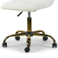 thumbnail image 4 of Aman Cream Upholstered Adjustable Height Swivel Office Chair with Golden Frame Wheel Base, 4 of 7