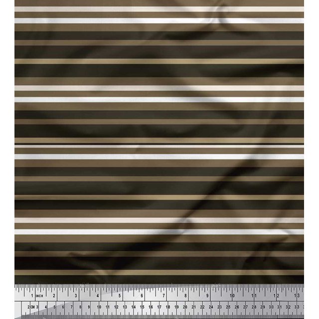 Soimoi Velvet Fabric Horizontal Stripe Decor Fabric Printed Yard 58 Inch Wide
