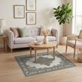 thumbnail image 3 of ODIKA Beige Dining Symmetrical Textured Taupe Intricate Traditional for Dorm Room, Small Living Apartment, Stain Resistant Low Profile, 3 of 7