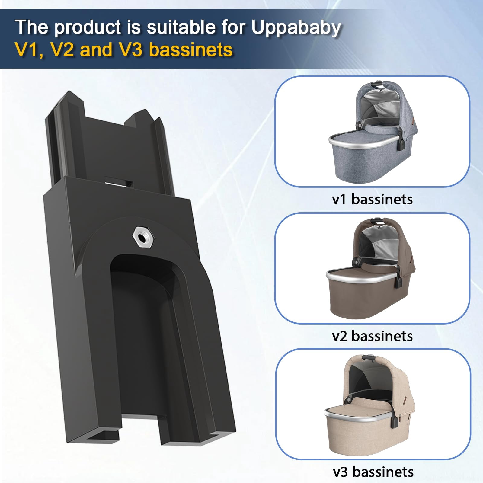 Connector for Uppababy V1/V2/V3 Bassinets, Fits for Nuna Triv Next & for Nuna Swiv Strollers