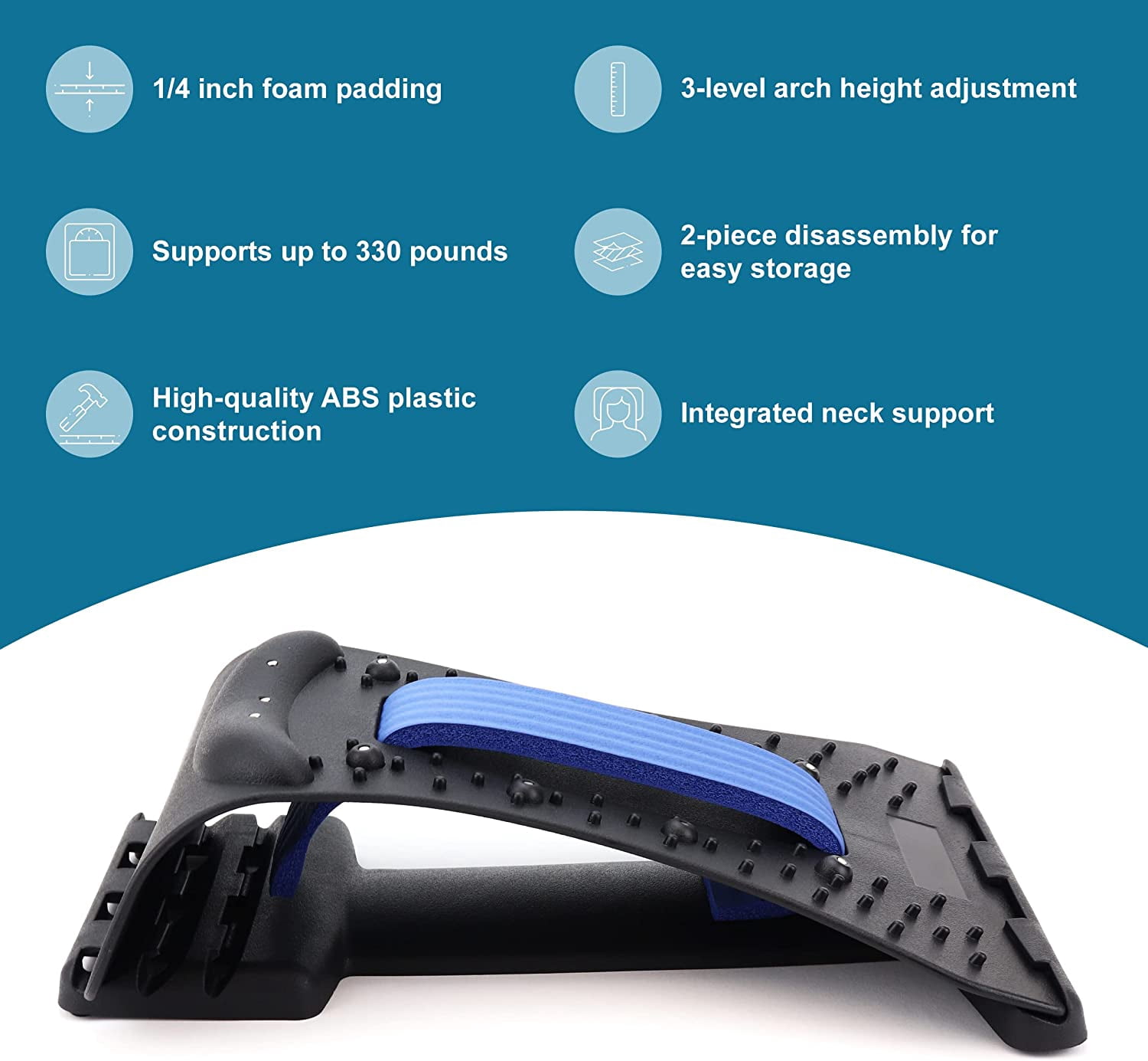 iGelSoles Neck Stretcher, Multi-Level Neck Massager for Migraine Relief, Cervical Traction Device for Neck Pain Relief, Neck and Shoulder Relaxer for Neck Decompression