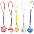 thumbnail image 1 of 5Pcs Beckoning Cat Keychains with Bell Pet Bell Pendant Phone Lanyard Decor, 1 of 4