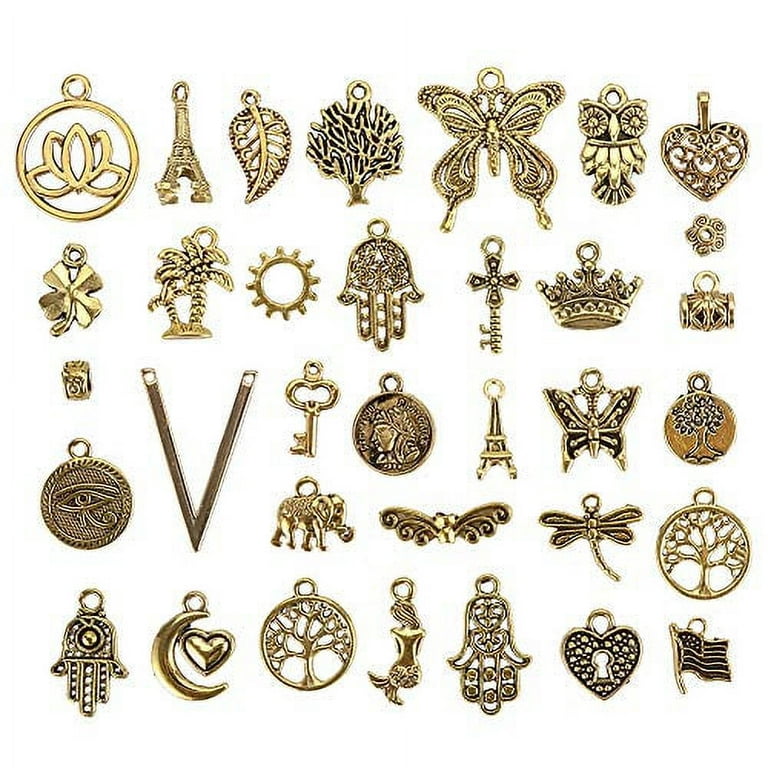 JuanYa 120Pcs Charms for Jewelry Making Wholesale Bulk, Mixed Antique Gold  Charms Pendants for DIY Necklaces Bracelets Jewelry Making Supplies
