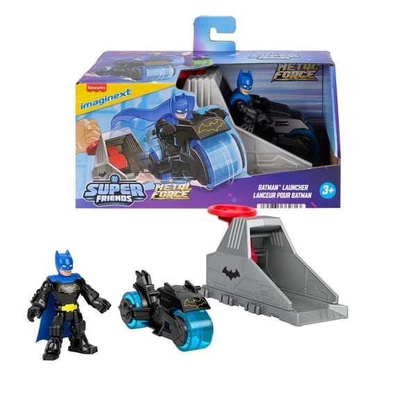Imaginext DC Super Friends Launcher Set with 3-inch Batman Action Figure, Toy Vehicle & Housing Unit