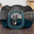 thumbnail image 3 of Corral portátil para perros y tienda para gatos Furhaven Sailor Blue pequeño, 3 of 8