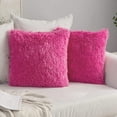 thumbnail image 1 of Juego de 2 16 x 16 pulgadas Funda de cojín de sofá de rosa roja Decoración de sofá de piel de lujo Hogar Dormitorio Cama Funda de almohada decorativa de felpa súper suave 40 x 40 cm, 1 of 5