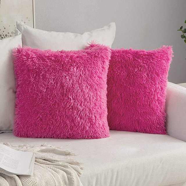 Juego de 2 16 x 16 pulgadas Funda de cojín de sofá de rosa roja Decoración de sofá de piel de lujo Hogar Dormitorio Cama Funda de almohada decorativa de felpa súper suave 40 x 40 cm