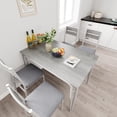 thumbnail image 4 of Ourlova 5 Pcs Kitchen White Dining Table Set for 4 with Rectangular Wood Top and 4 Cushioned Chairs for Small Space and Apartment, 4 of 7