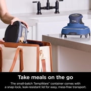 Restored Ninja Crispi Air Fryer, Microwave, Freezer & Dishwasher Safe, Glass Portable Cooking System, 4 QT & 6 Cup Glass Containers with Storage Lids, Easy Meals, Air Fry, Bake, Blue