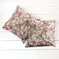 thumbnail image 6 of Ambesonne Floral Throw Pillow Cover 2 Pack, Roses Berries Bouquet Art, 20", Green Pink, 6 of 7