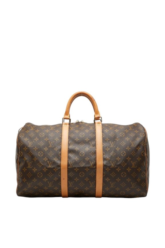 Pre-Owned Louis Vuitton Monogram Keepall 45 Boston Bag Handbag M41428 Brown Leather Women's...