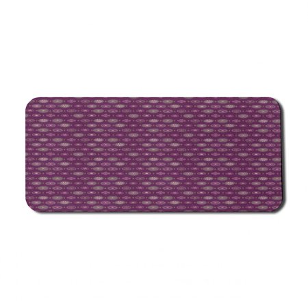 Oriental Computer Mouse Pad  Pattern with Abstract Nostalgic Flourish Floral Ornament Print  Rectangle Non-Slip Rubber Mousepad X-Large  35  x 15  Gaming Size  Plum and Multicolor  by Ambesonne